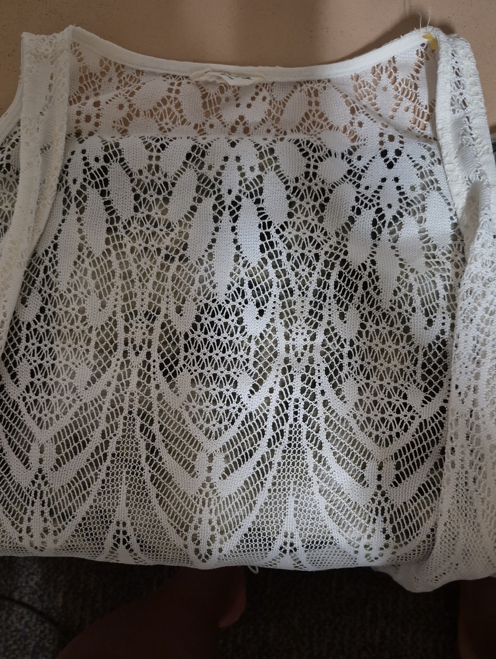 Black Poppy White Lace Women's Vest